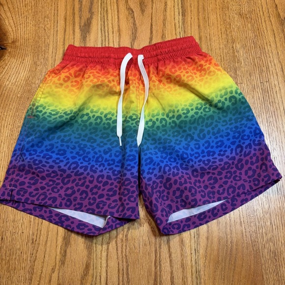 Chubbies Men's Size Small 5.5" Inseam Rainbow Leopard Print Lined Swim Shorts - Picture 1 of 7